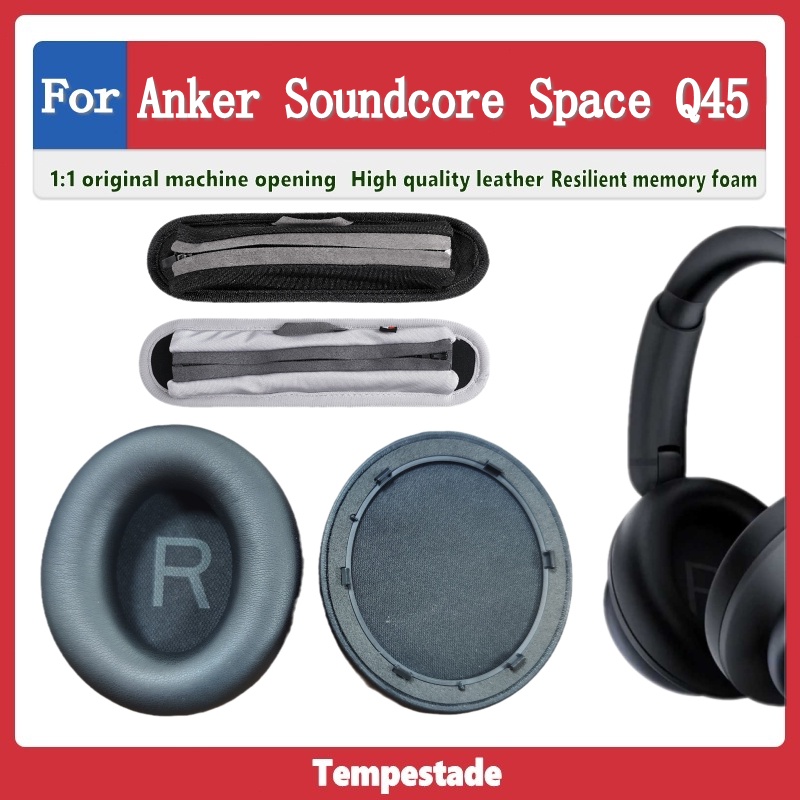 錢記-適用於 for Anker Soundcore Space Q45 耳罩 耳墊 耳機套 頭戴式耳機保護套 替換配件