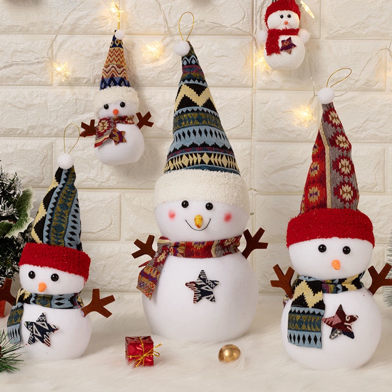 聖誕節禮物送女友孩子聖誕樹雪人裝飾一整套擺件聖誕公仔雪人玩偶