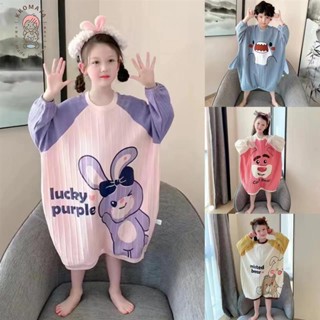 🍭小朋友🍭兒童睡袍純棉睡衣連身春秋女寶寶男童防踢長袖女童睡裙中大童女孩春秋季純棉家居服