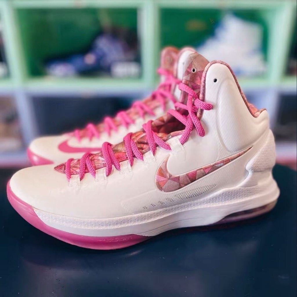 公司貨 KD 5 Aunt Pearl 白粉 乳腺癌 KD5 杜蘭特5代 耐磨防滑 男子實戰籃球鞋 598601-100