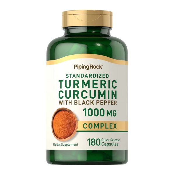 【Piping Rock】免運 濃縮薑黃素+黑胡椒 turmeric black Pepper 1000mg 180粒