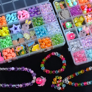 臺灣現貨🌈24格diy兒童串珠玩具 弱視糾正穿珠子套裝益智玩具手工串珠飾品益智玩具專注力訓練