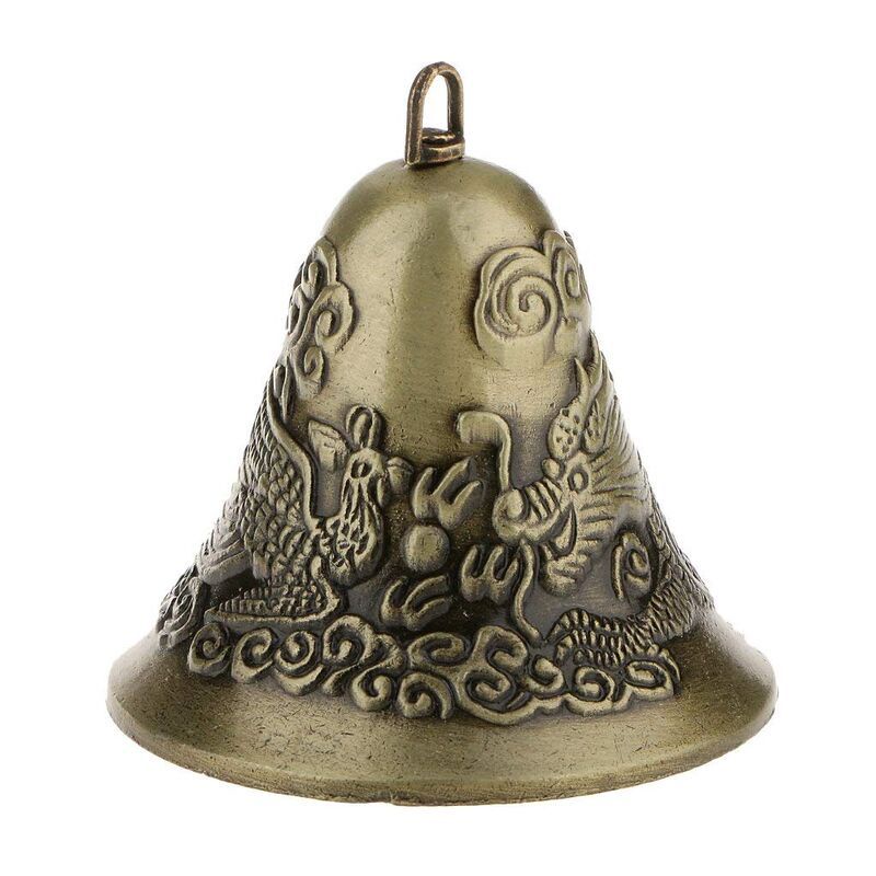 Mini-feng Shui Chinese Dragon Charm Bell And Phoenix