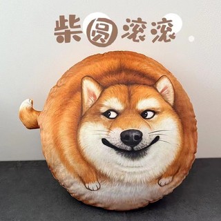 🔥首藝優家屋 🔥柴圓滾滾毛絨創意抱枕靠墊財源滾滾車載靠枕沙發腰靠柴犬表情包
