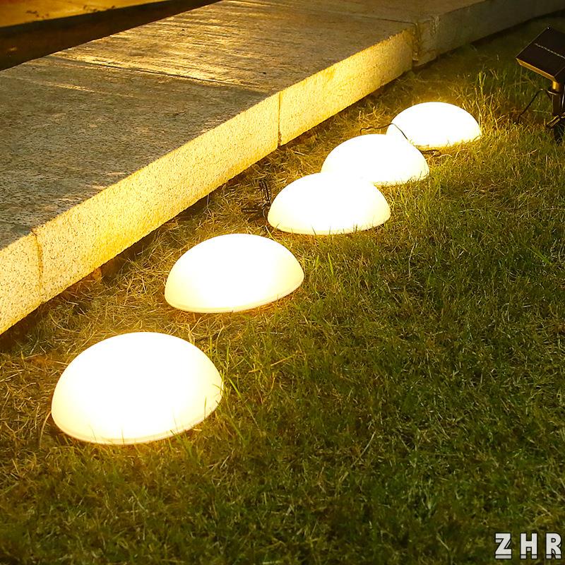 ZHR 太陽能一拖五半球燈戶外燈公園別墅景觀裝飾庭院燈LED草坪插地燈