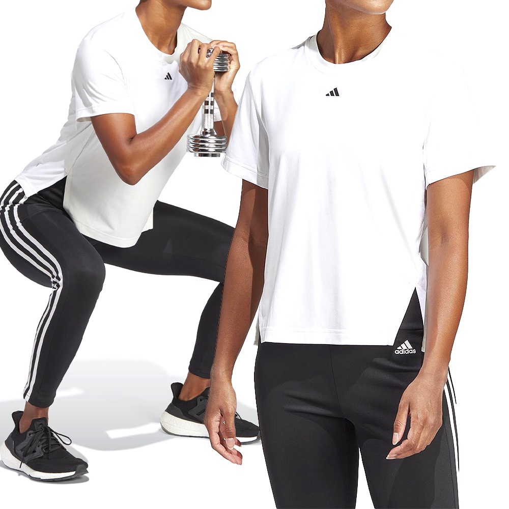 Adidas D2T Tee 女 白色 訓練 運動 吸濕 彈性 排汗 短袖 HS8108