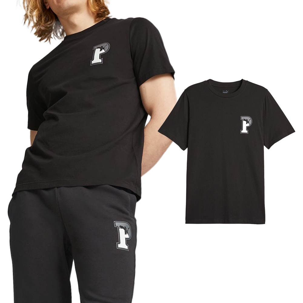 Puma 基本系列 男 黑色 休閒 百搭 寬鬆 上衣 短T 短袖 67678301
