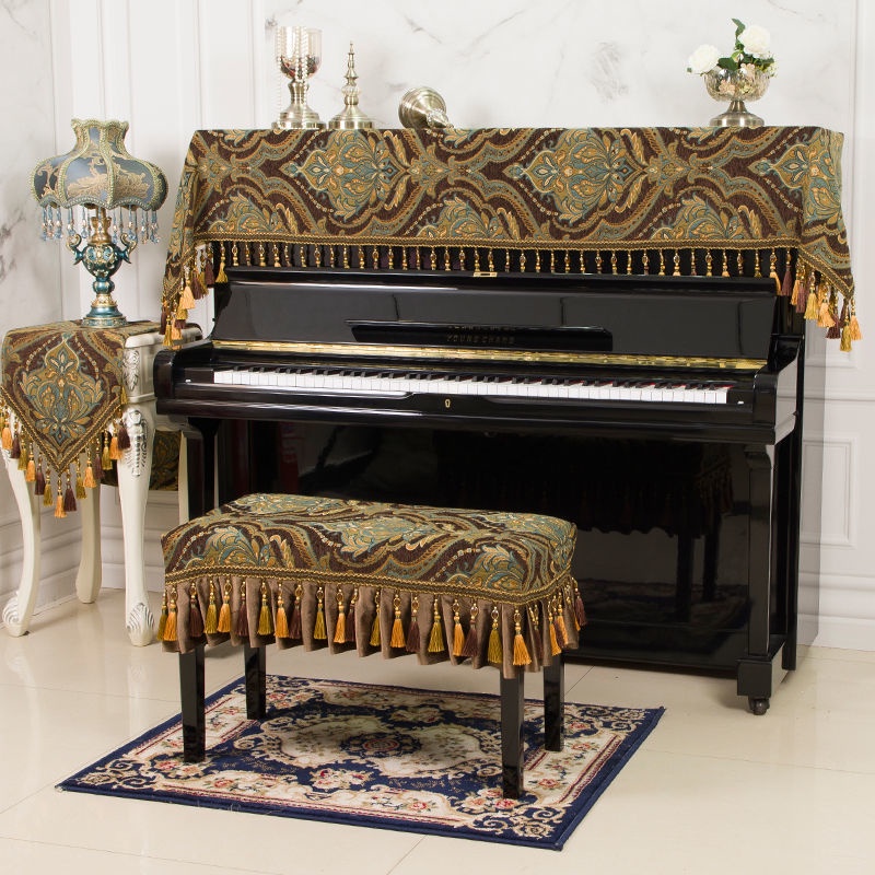 鋼琴蓋佈歐式高檔鋼琴罩半罩北歐輕奢電子琴防塵罩全罩凳子套定製