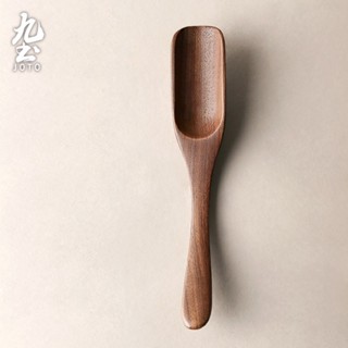 九土 日式 手工 黑胡桃木 茶勺 茶鏟 功夫茶具 木製 復古 咖啡豆勺 家用 日式茶具 茶道配件 手作茶具