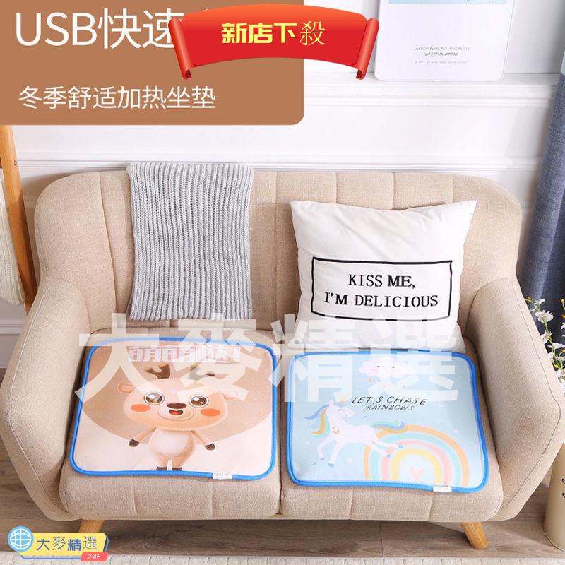 💯台灣出貨💯加熱坐墊 USB加熱墊 辦公室插電發熱座椅 電暖墊 家用坐墊 寵物電熱墊