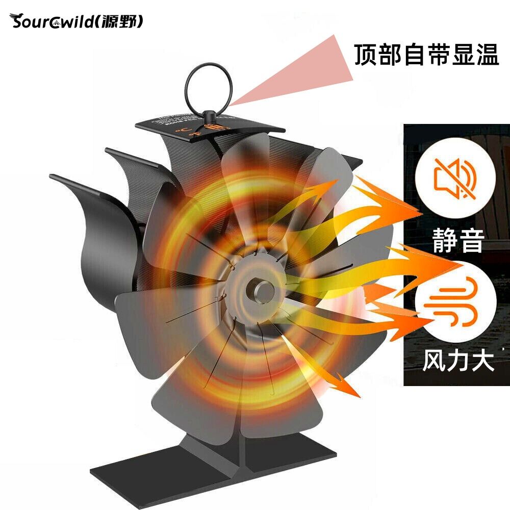 ⛺️新品上架 底價衝量⛺️八葉 熱動力 熱能風扇 靜音 風力大 帶溫控 露營 冰釣 取暖壁爐 熱風扇