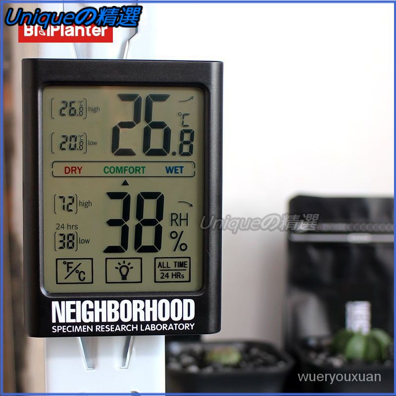 可開發票塊根植物多肉電子溫度計濕度計壁掛大屏觸摸背光磁吸 溫度計 室內溫度計 傢用濕度計 濕度測量 溫度測量