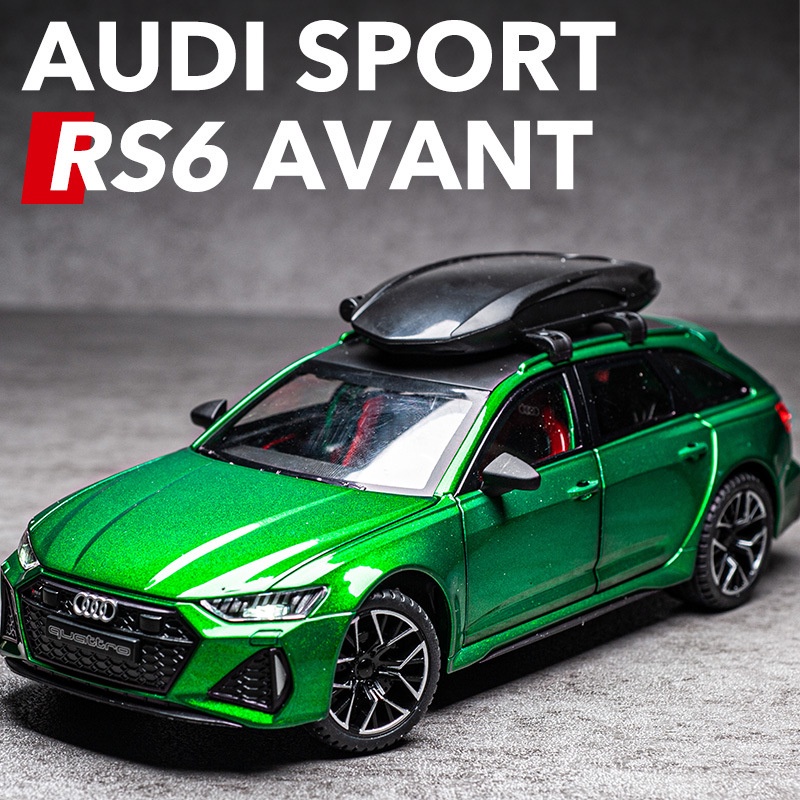 1:24 Audi 奧迪RS6 旅行車 合金模型車 男孩玩具車 擺件 仿真汽車模型 生日禮物 交換禮物[小嘴]