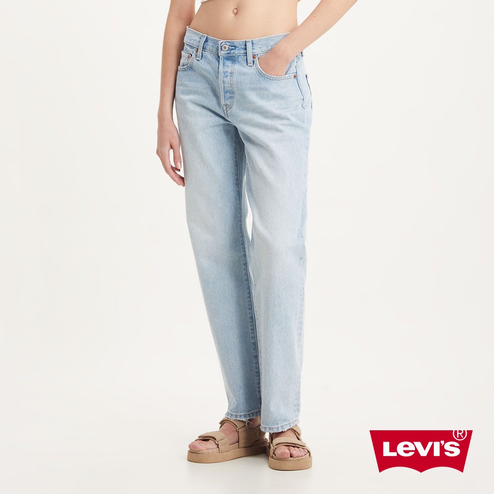 Levis 501 90S 中腰 排釦 直筒牛仔長褲 / 精工輕藍染洗舊 女款 A1959-0011 熱賣單品