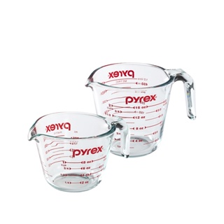 【康寧 Pyrex】耐熱玻璃單耳量杯2入組(500ml+250ML)/烘焙必備/烘焙量杯/烘焙工具/烘焙用具