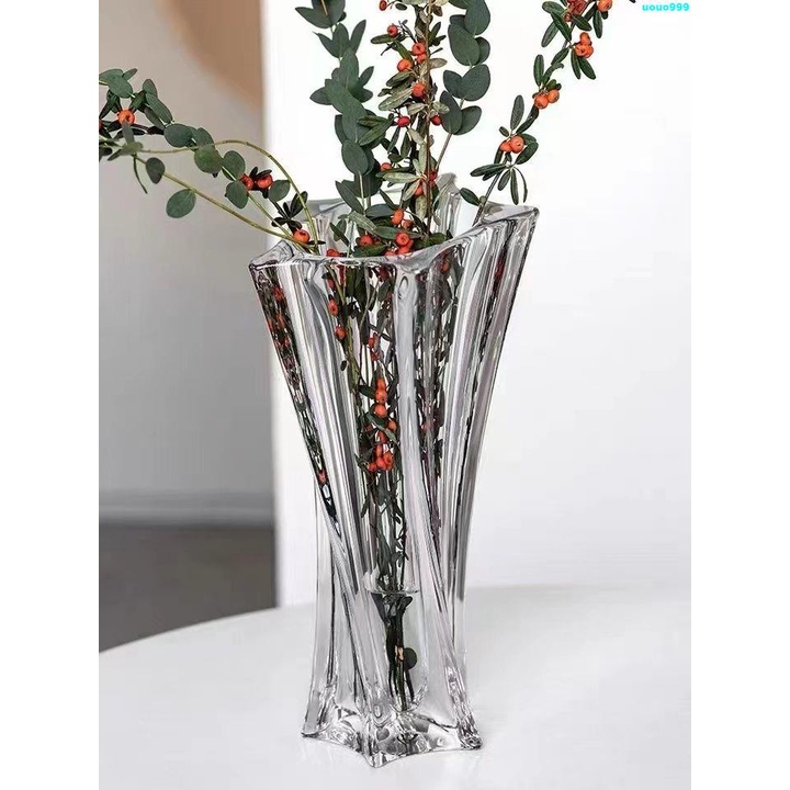 【花瓶】BOHEMIA星星歐式水晶玻璃花瓶 透明花瓶花器桌上高顏值花瓶擺件