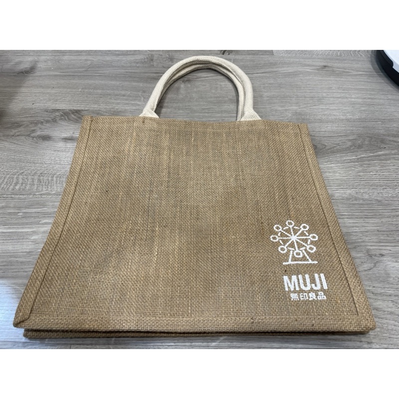 全新無印良品 MUJI 黃麻購物袋 美麗華店開幕限定