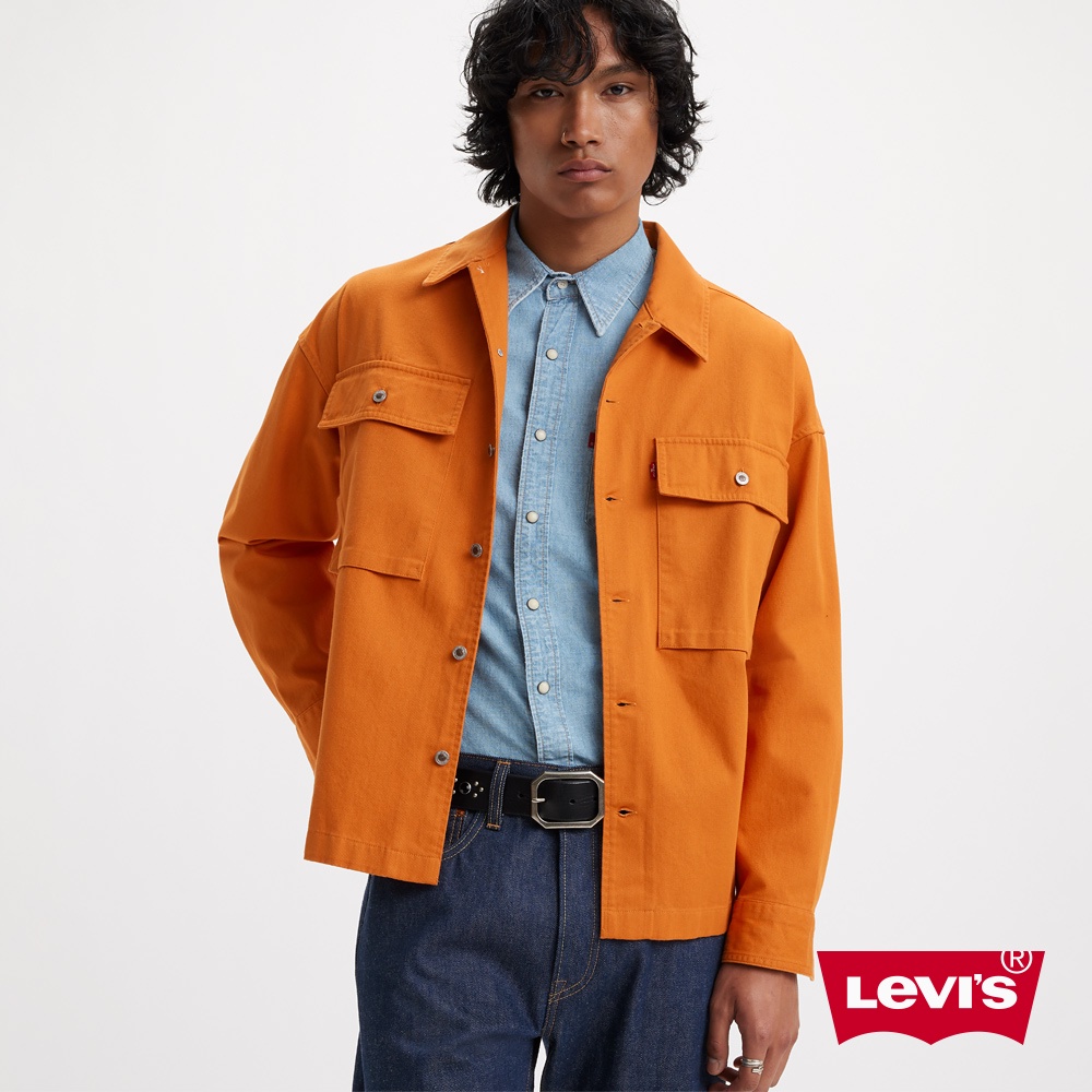 Levis 雙口袋復古襯衫式外套 工裝大口袋 / 黃橘色 男款 A5721-0000 熱賣單品