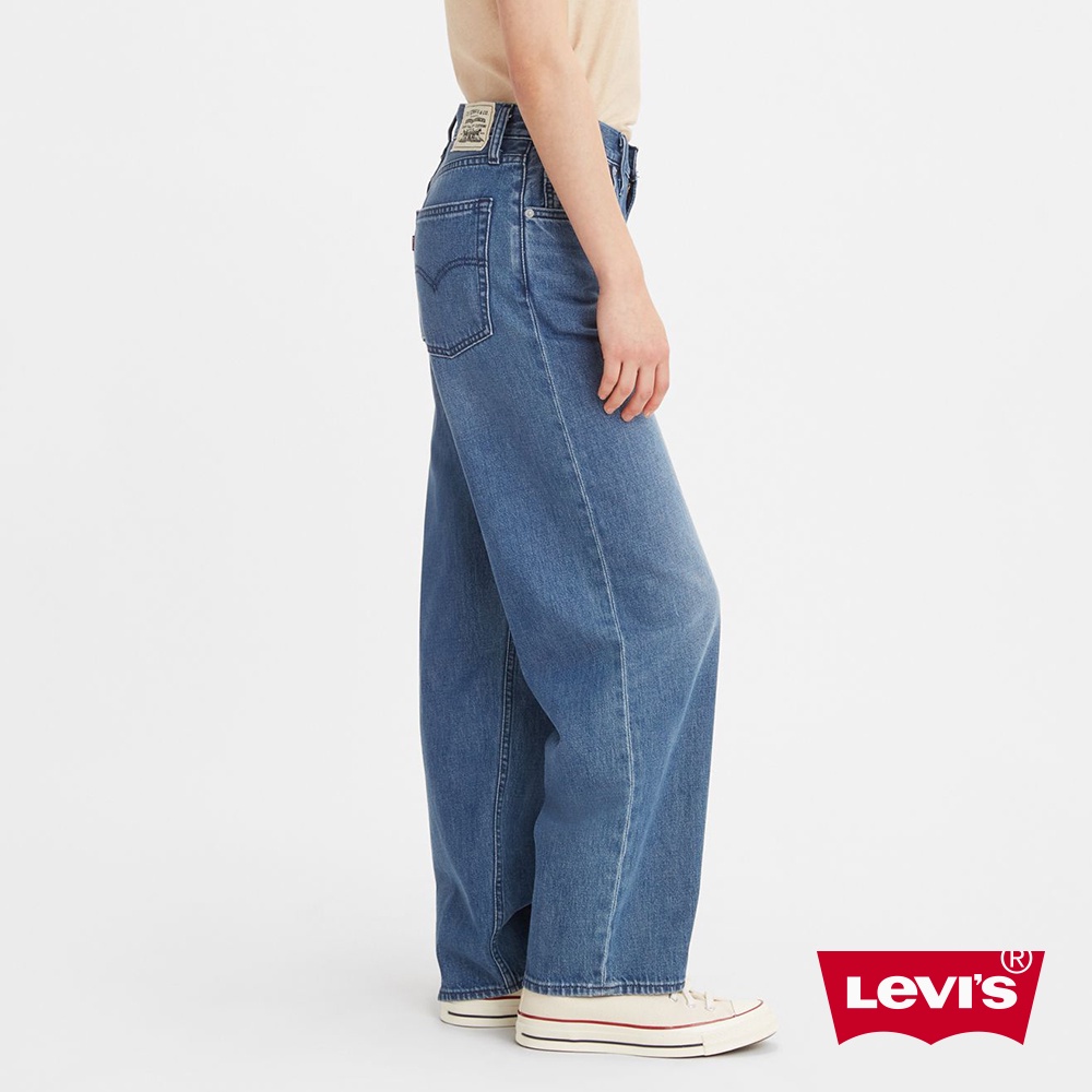 Levis Wellthread環境友善系列 街頭休閒風高腰寬直筒牛仔長褲 女 A3028-0000 熱賣單品