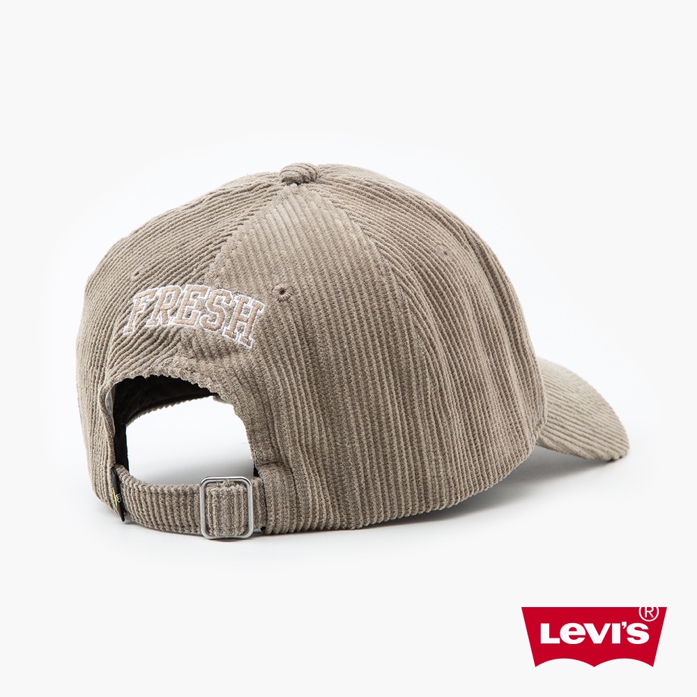 Levis Fresh果漾系列 可調式環釦燈心絨棒球帽 精工刺繡Logo 月岩灰 男女 D7260-0002 熱賣單品