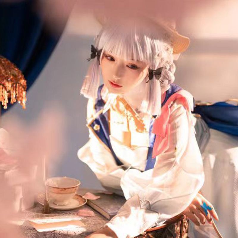 原神cos服學生版神裏綾華花時來信裙子cosplay服裝女少女公主動漫