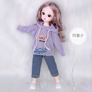 【臺灣出貨】冬季新款30公分bjd芭比娃娃3D真眼洋娃娃過家家女孩玩具生日禮物 兒童玩具 芭比娃娃 洋娃娃