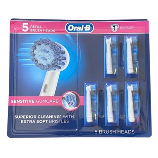 百靈歐樂B Oral-B Sensitive Gum Care 敏感護齦 電動牙刷替換刷頭(白色, 5入)(平行進口)