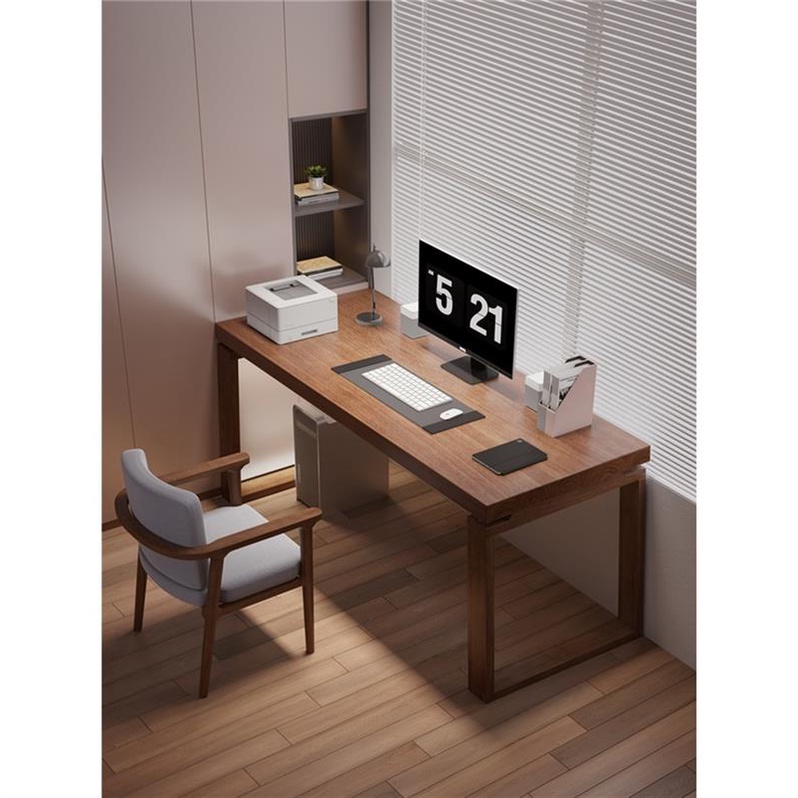 🌟艾尼斯精選🌟莫比恩書桌全實木台式電腦桌家用靠牆寫字台簡約長條辦公桌工作台