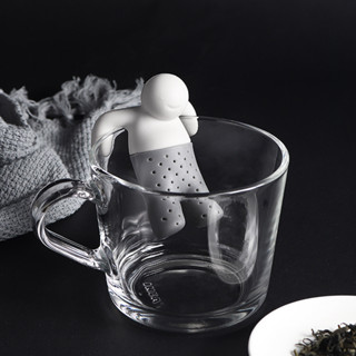 創意 304 不銹鋼 泡茶器 茶葉 過濾 矽膠 茶漏 茶具套裝 泡茶葉 茶濾 小人 茶具 便攜設計