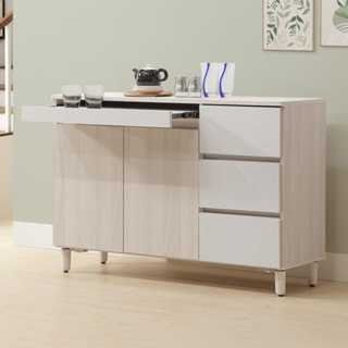 Homelike 米娜4尺餐櫃(木面) 碗盤收納櫃 電器櫃 櫥櫃 收納櫃 置物櫃 專人配送安裝