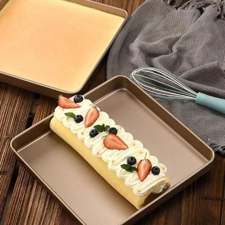 28×28 蛋糕卷烤盤 模具 烤箱用 正方形 毛巾卷 雪花酥 不粘 家用 烘焙工具