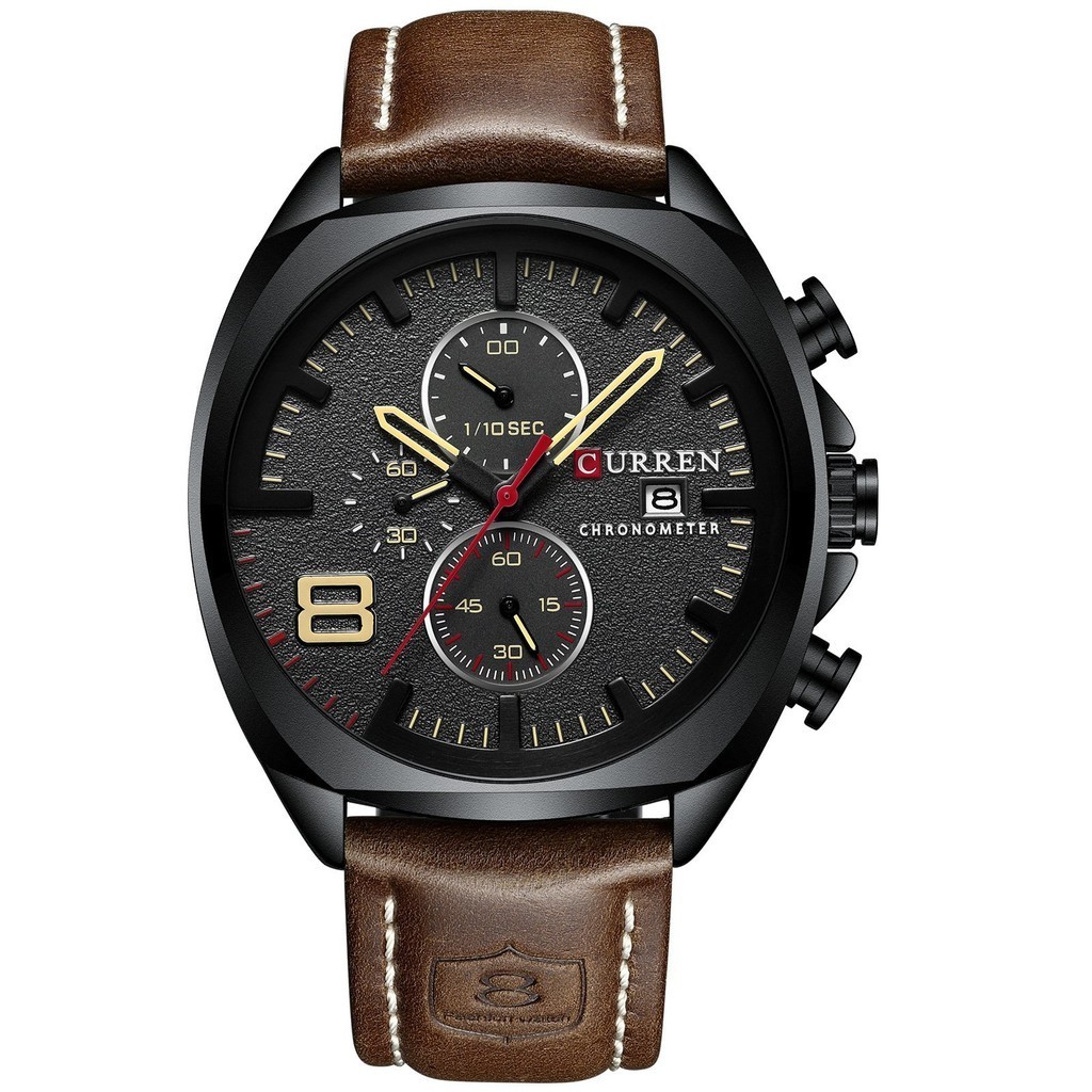 Curren/卡瑞恩新款8324手錶 皮帶防水錶 六針手錶 日厤男錶 時尚男錶 手錶 商務休閒手錶 男士手錶 運動手錶