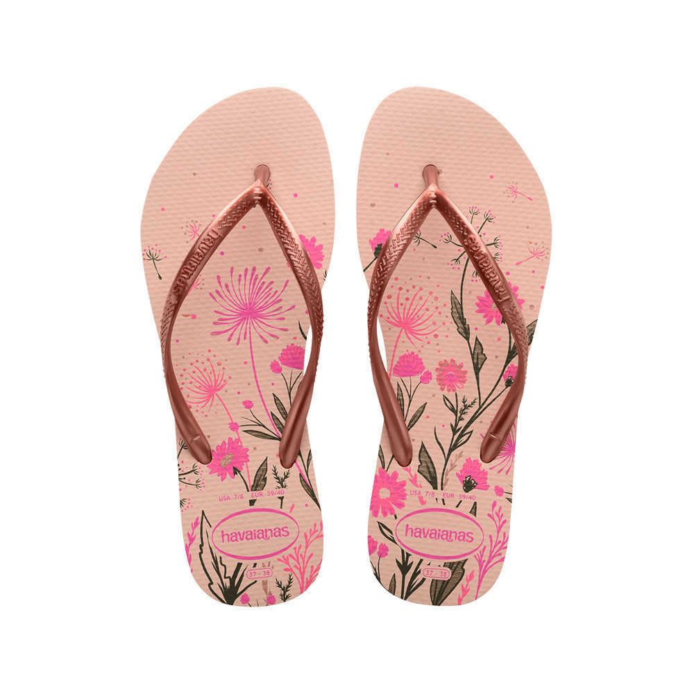 Havaianas Slim Organic 女 粉 哈瓦仕 花卉 人字拖 夾腳拖 拖鞋 4132823-2022W