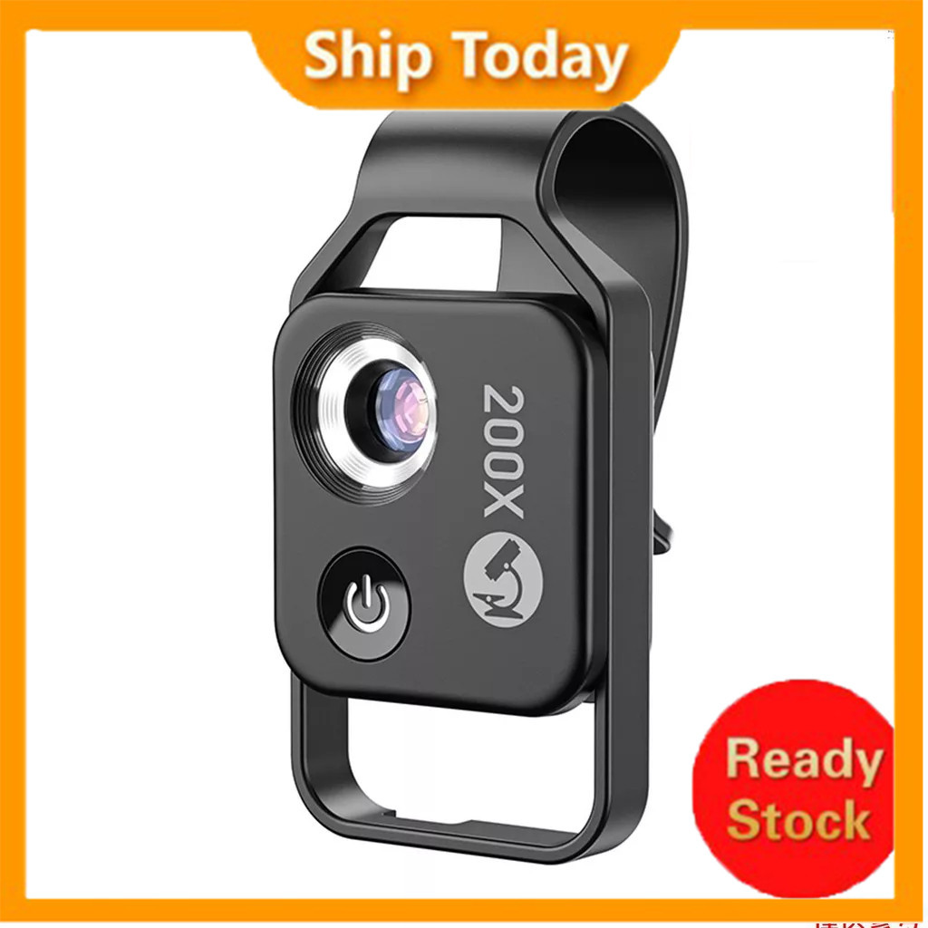❉Apexel MS002 200X 專業手機顯微鏡鏡頭帶通用手機夾,用於