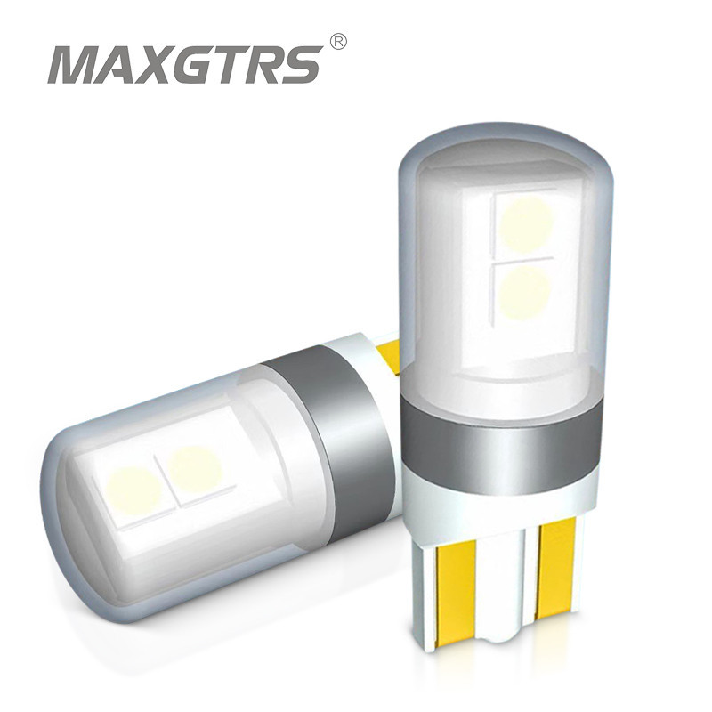 Maxgtrs 2x T10 LED汽车灯泡T10 W5W LED示宽灯/牌照灯/阅读灯/后备箱灯/6000K冰蓝色