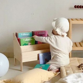 免運#實木兒童書架 兒童書櫃 寶寶書架 落地木製書架 幼兒園書櫃 書報架 繪本展示架 繪本架 5COE