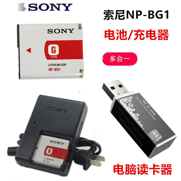 【檳林數碼】索尼DSC-W40 W50 W60 W70 W80 W90相機NP-BG1電池+充電器+讀卡器