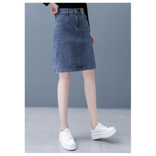 SY牛仔半身裙女春秋新款寬鬆高腰顯瘦時尚A字裙大尺碼包臀裙休閒一步裙