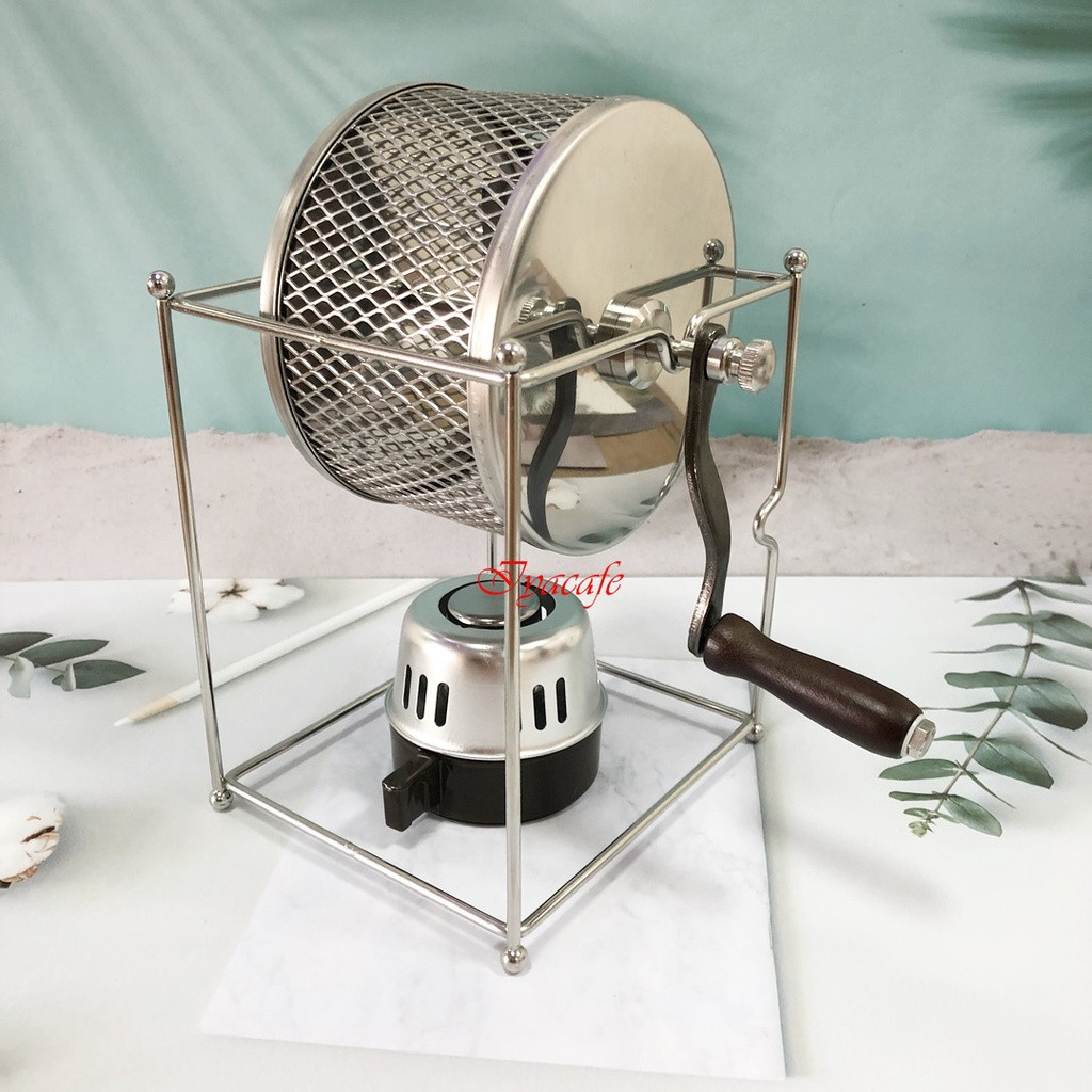 【愛鴨來掌櫃】家用烘豆機 手搖烘焙機 不銹鋼小型滾筒烘豆機 家用DIY烘烤機