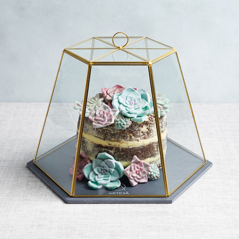 台灣現貨 英國《Artesa》玻璃罩+磐石點心盤 | 蛋糕台 甜點架 點心架