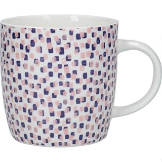 台灣現貨 英國《KitchenCraft》骨瓷馬克杯(繽紛方格425ml) | 水杯 茶杯 咖啡杯