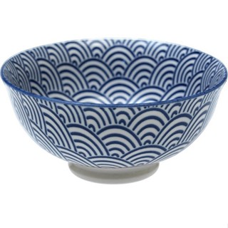 原廠正品 台灣現貨 英國《Rex LONDON》瓷製餐碗(浪紋藍12cm) | 飯碗 湯碗