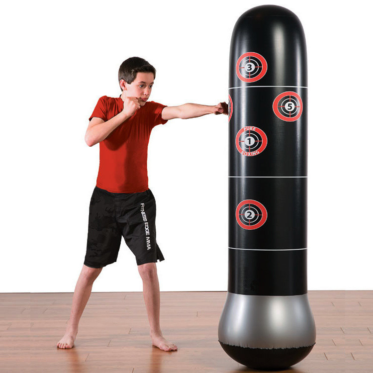 健身成人兒童充氣立式拳擊柱不倒翁充氣沙袋泄憤玩具加厚1.6米高