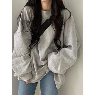 Codibook｜韓國 moodloveroom 素色落肩長袖大學T［預購］長袖上衣 大學T 女裝
