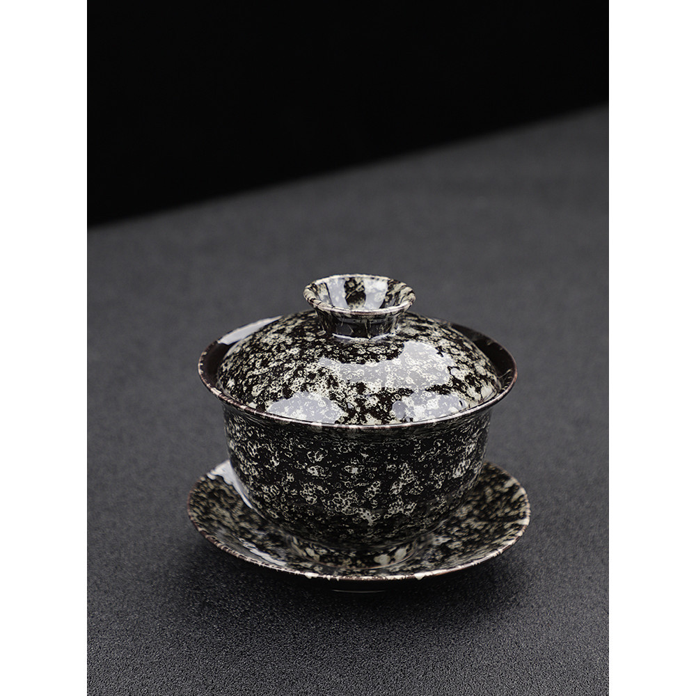 窯變 建盞 蓋碗 家用 大號 陶瓷 功夫 茶具 泡茶器 天目釉 泡茶碗