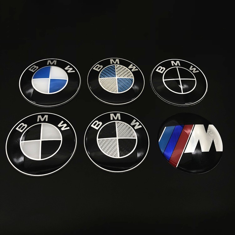 適用於車標誌貼 前車標 寶馬改裝M車標 前後標誌貼BMW1系3系4系5系7系x1 x2 X5 x63D黑白碳纖維引擎蓋標