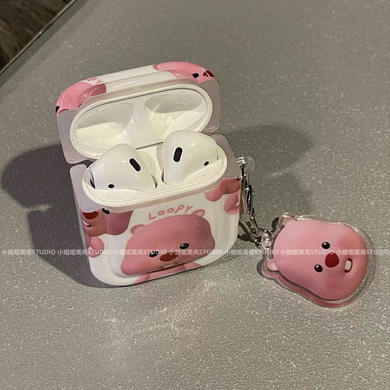 耳機保護套 卡通粉色適用蘋果Airpods1/2無線藍牙耳機包套pro新3代可愛軟防摔