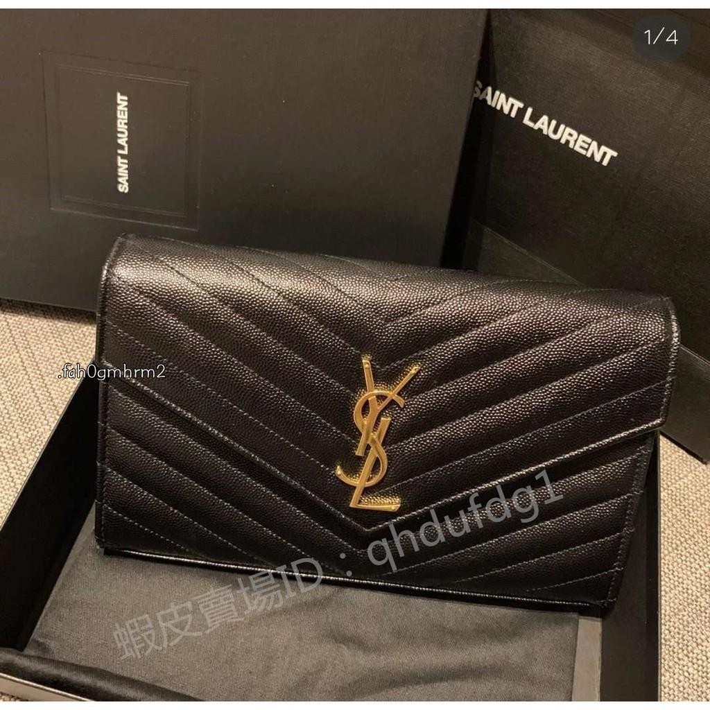 二手現貨 SAINT LAURENT YSL 377828 WOC 鍊帶肩揹包 黑色銀鏈/金鏈 免運