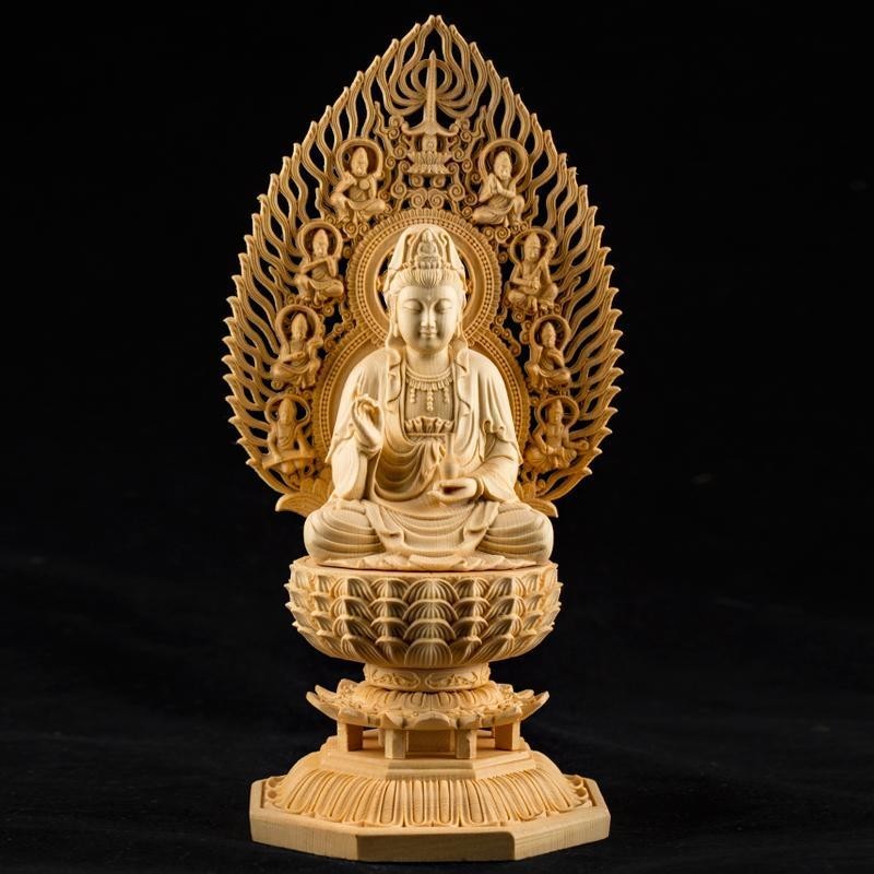 檜木雕刻觀世音菩薩如來佛祖地藏王家居佛像工藝品擺件供奉保平安
