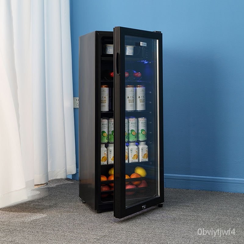 【精品優選】冰吧小型單門小冰箱傢用客廳辦公室透明飲料保鮮茶葉冷藏櫃【訂金】